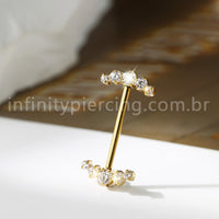 Piercing Barbel Titânio Push Pin Zircônia Cravejada