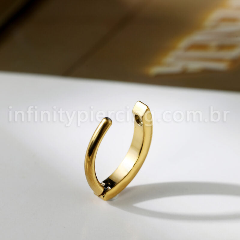 Piercing Argola Para Umbigo Titânio Quadrado Zircônias