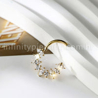 Piercing Argola Titânio Zircônia Cravejada