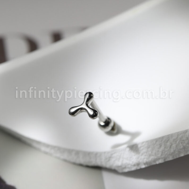 Piercing Minibarbell Aço Cirúrgico Três Lados