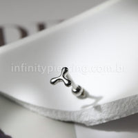 Piercing Minibarbell Aço Cirúrgico Três Lados