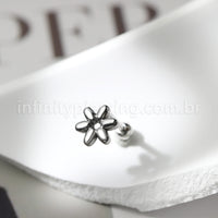 Piercing Barbell Aço Cirúrgico Flor