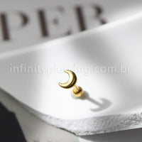 Piercing Barbell Aço Cirúrgico Lua