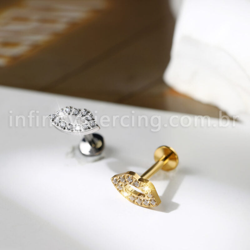 Piercing Labret Boca Titânio Zircônia