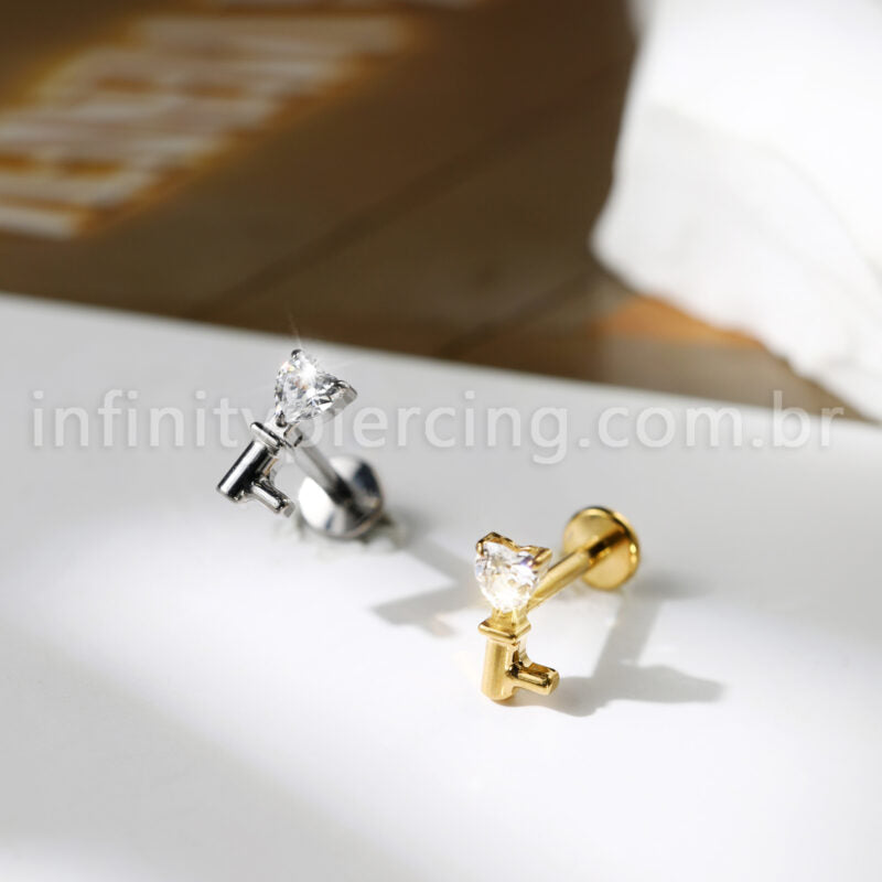 Piercing Labret Chave Titânio Zircônia