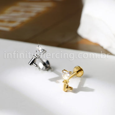 Piercing Labret Chave Titânio Zircônia