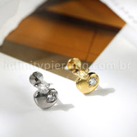 Piercing Labret Maçã Titânio Zircônia