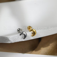 Piercing Barbell Aço Cirúrgico Lua