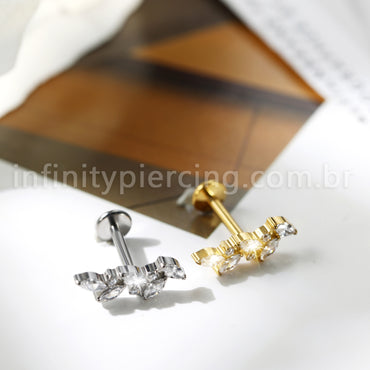Piercing Labret Galho Titânio Zircônia
