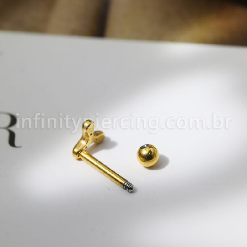 Piercing Minibarbell Aço Cirúrgico Três Lados