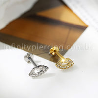 Piercing Labret Boca Titânio Zircônia