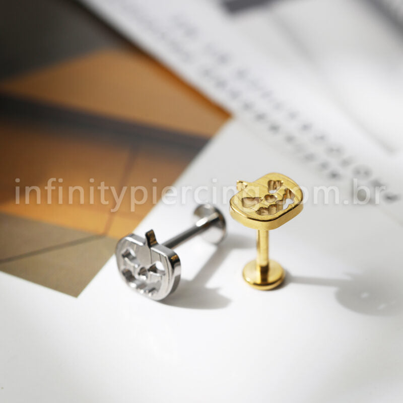 Piercing Labret Titânio Abóbora