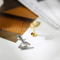 Piercing Labret Boca Titânio Zircônia