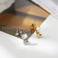 Piercing Labret Chave Titânio Zircônia