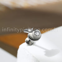 Piercing Labret Maçã Titânio Zircônia