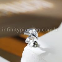 Piercing Labret Cogumelo Titânio Zircônia