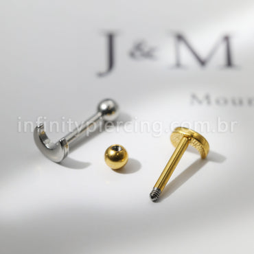 Piercing Barbell Aço Cirúrgico Lua