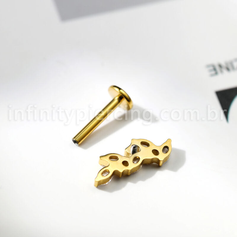 Piercing Labret Galho Titânio Zircônia