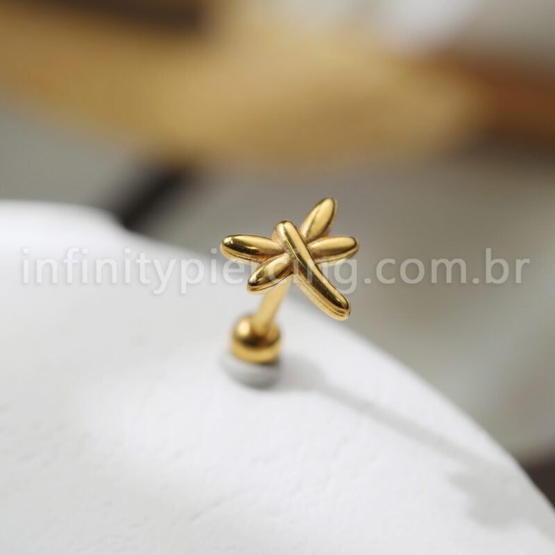 Piercing Minibarbell Aço Cirúrgico Libélula