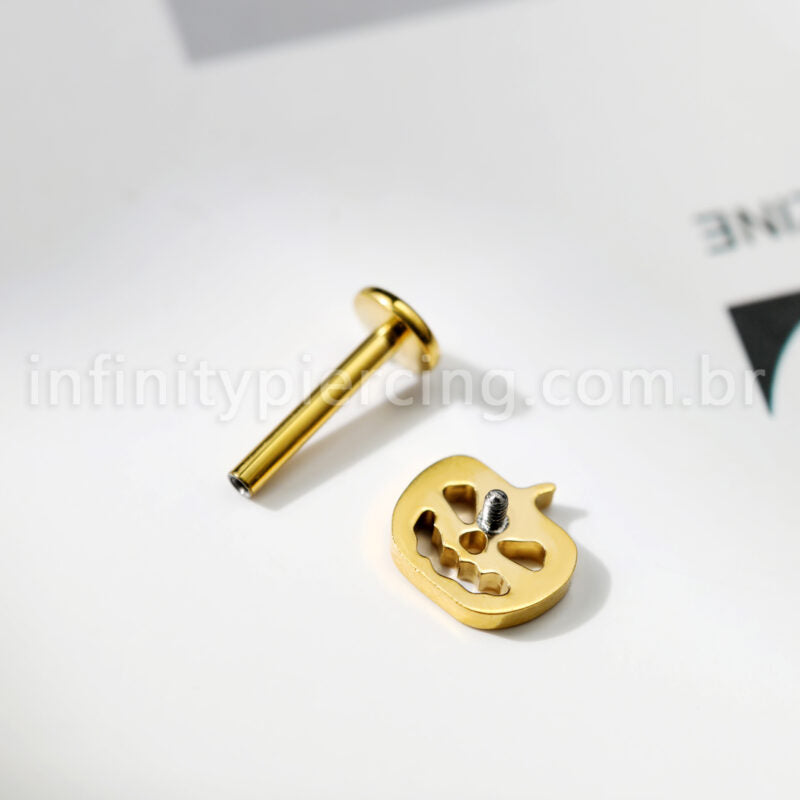 Piercing Labret Titânio Abóbora
