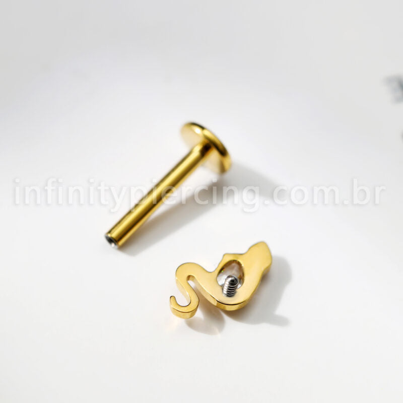 Piercing Labret Cobra Titânio Zircônia Oval