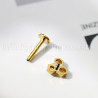 Piercing Labret Favo Titânio Zircônia