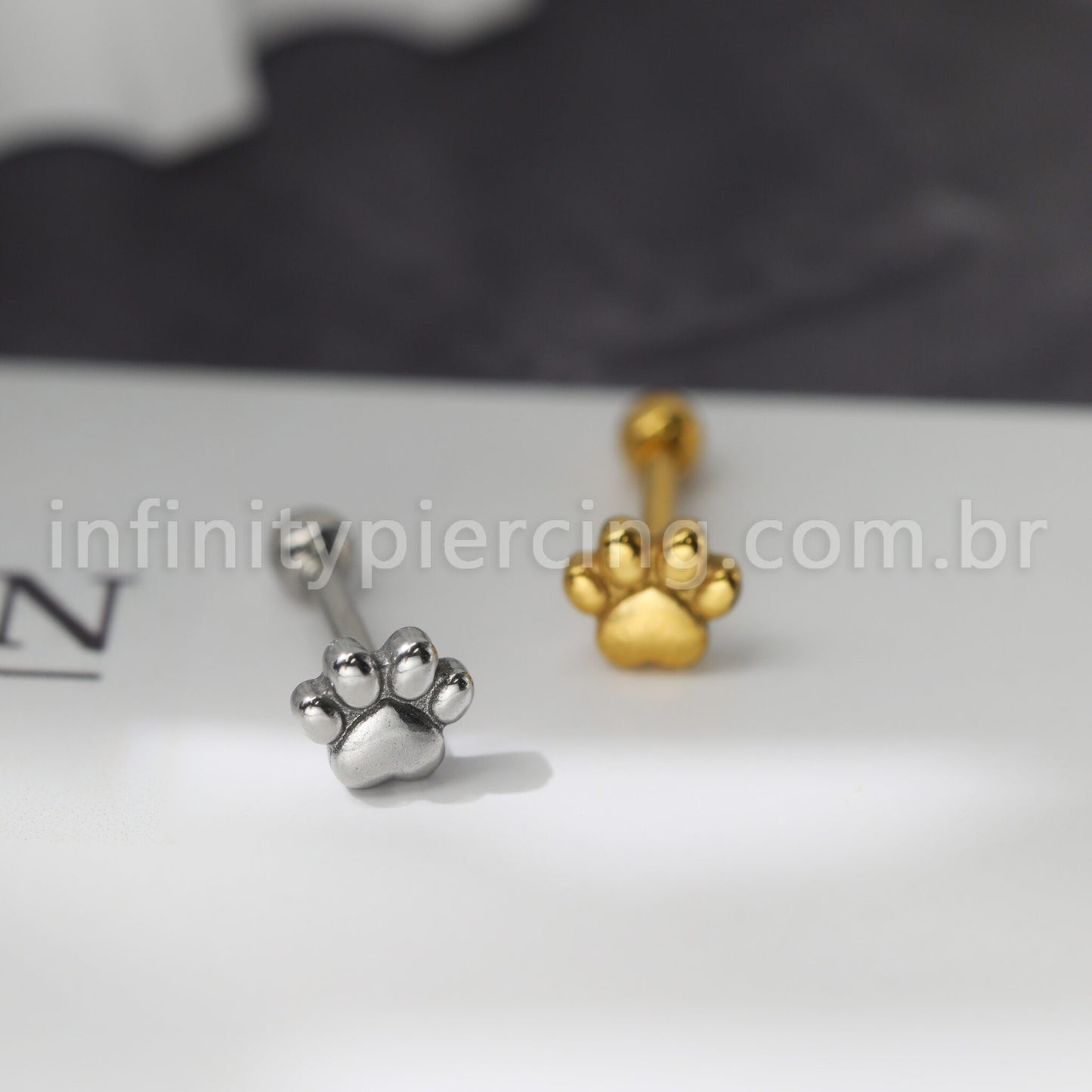 Piercing Minibarbell Aço Cirúrgico Patinha