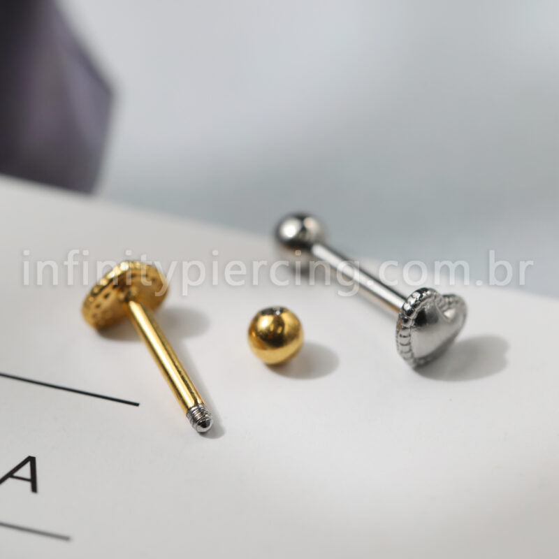 Piercing Barbell Aço Cirúrgico Coração