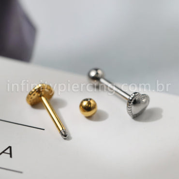 Piercing Barbell Aço Cirúrgico Coração