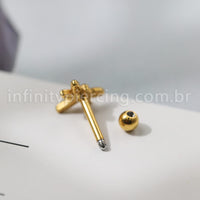 Piercing Minibarbell Aço Cirúrgico Libélula