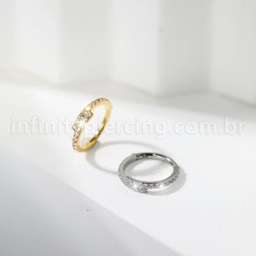 Piercing Argola Titânio Zircônia Cravejada