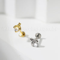 Piercing Labret Titânio Joaninha