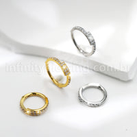 Piercing Argola Titânio Zircônia Cravejada