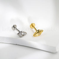 Piercing Labret Titânio Concha Caracol