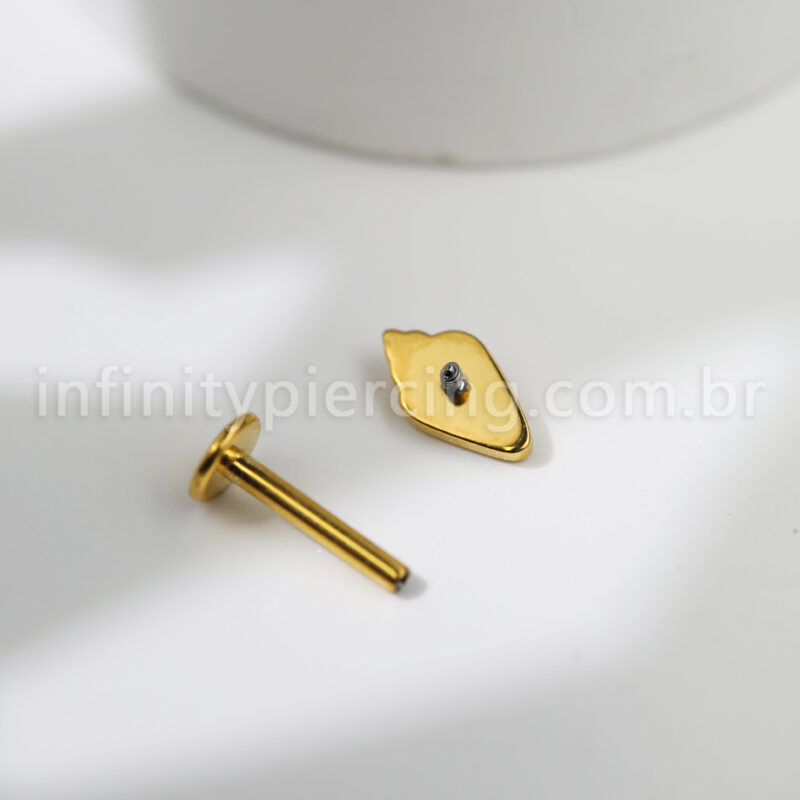 Piercing Labret Titânio Concha Caracol