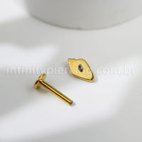 Piercing Labret Titânio Concha Caracol