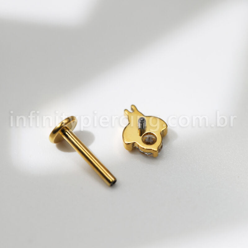 Piercing Labret Titânio Joaninha