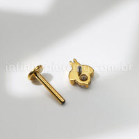 Piercing Labret Titânio Joaninha