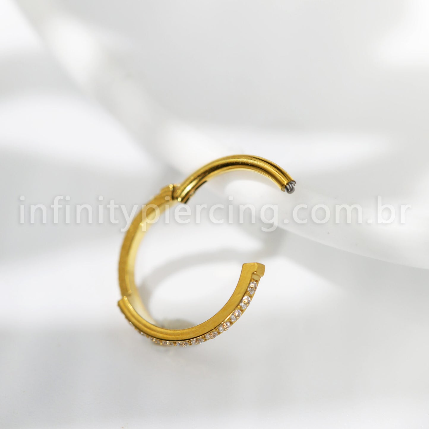 Piercing Argola Titânio Zircônia Cravejada