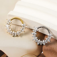 Piercing Argola Titânio Segmento Articulado Zircônia Cravejada