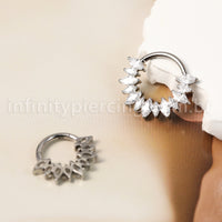 Piercing Argola Titânio Segmento Articulado Zircônia Cravejada