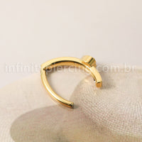 Piercing Argola Umbigo Titânio Coração Zircônia