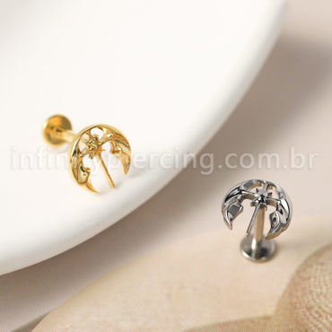 Piercing Labret Titânio Asas Detalhadas