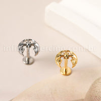 Piercing Labret Titânio Asas Detalhadas