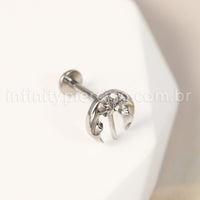 Piercing Labret Titânio Asas Detalhadas
