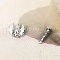 Piercing Labret Titânio Asas Detalhadas