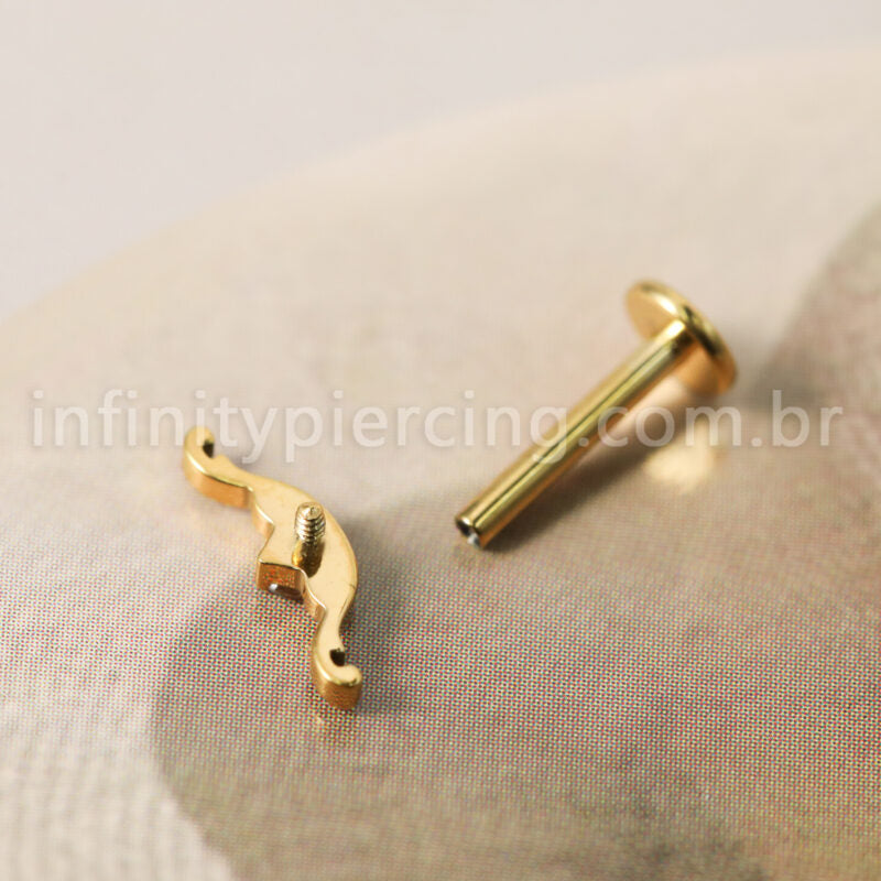 Piercing Labret Titânio Bigode Zircônia Cravejada
