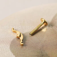 Piercing Labret Titânio Bigode Zircônia Cravejada