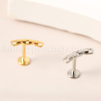 Piercing Labret Titânio Corrente