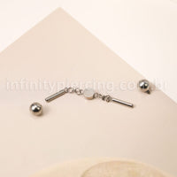 Piercing Transversal Titânio Ponto De Luz Zircônia Cravejada